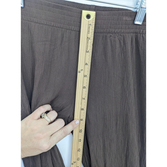 Babaton Pants Womens 2XS Brown Crinkle Pull On Elastic Waist‎ Lenzing Viscose - Picture 9 of 10